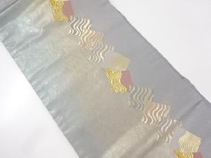 色紙に抽象模様織り出し名古屋帯